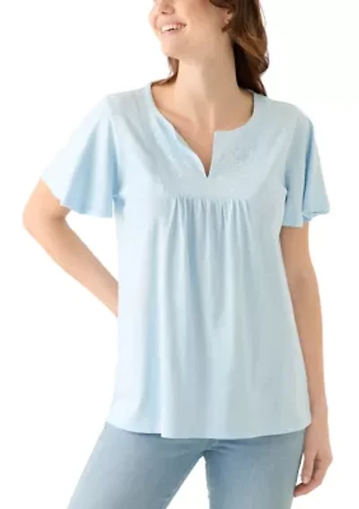 Women's Embroidered Detail Top