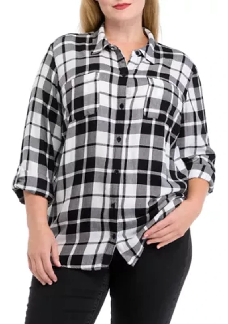 Plus Plaid Flannel Shirt