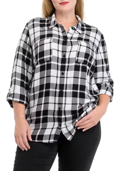 Plus Plaid Flannel Shirt