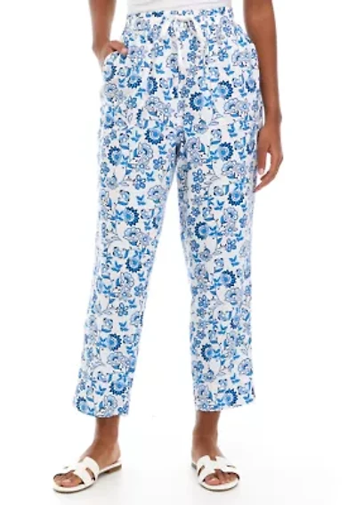 Women's Printed Linen Pants