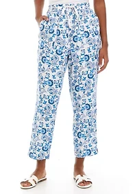 Women's Printed Linen Pants
