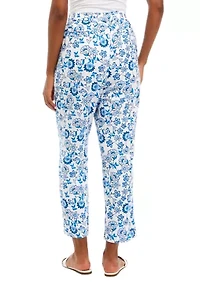 Women's Printed Linen Pants