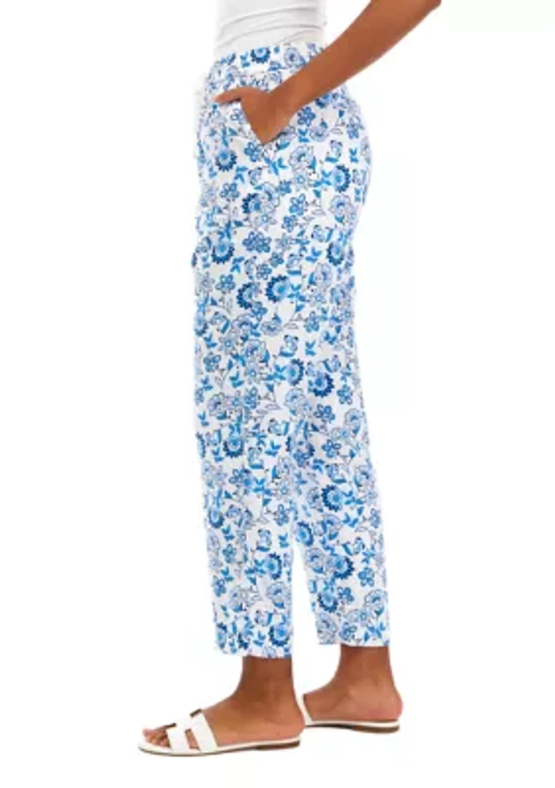 Women's Printed Linen Pants