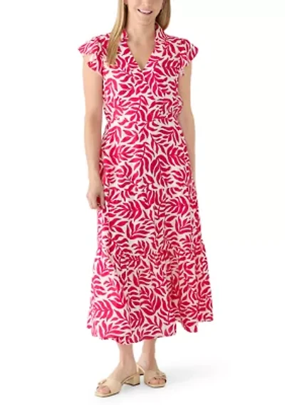 Women's Collared Tiered Midi Dress