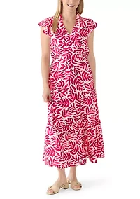 Women's Collared Tiered Midi Dress