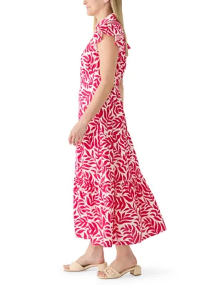 Women's Collared Tiered Midi Dress