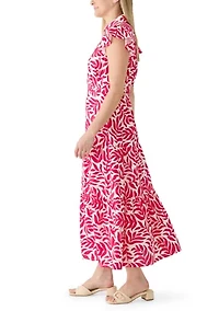 Women's Collared Tiered Midi Dress