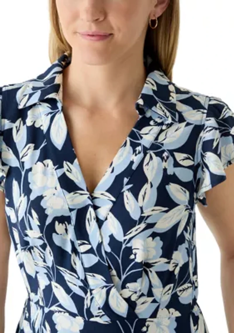 Women's Collared Tiered Midi Dress