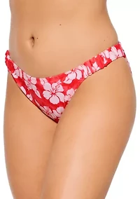 Hibiscus Hi Leg Ruched Side Swim Bottoms