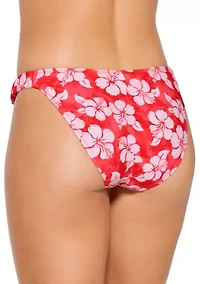Hibiscus Hi Leg Ruched Side Swim Bottoms