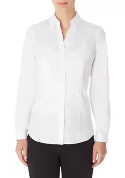 Women's Easy Care Solid Y-Neck Shirt