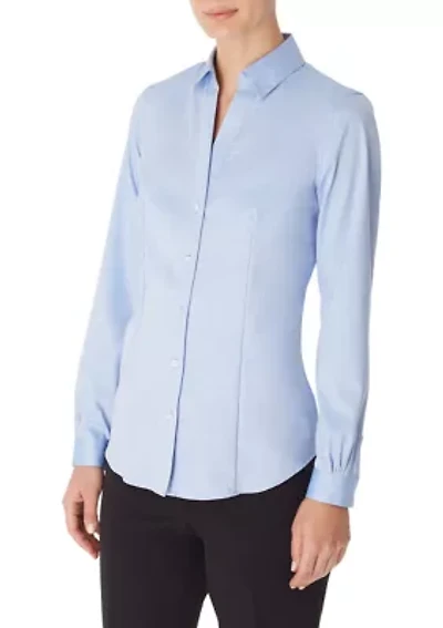 Women's Easy Care Solid Y-Neck Shirt