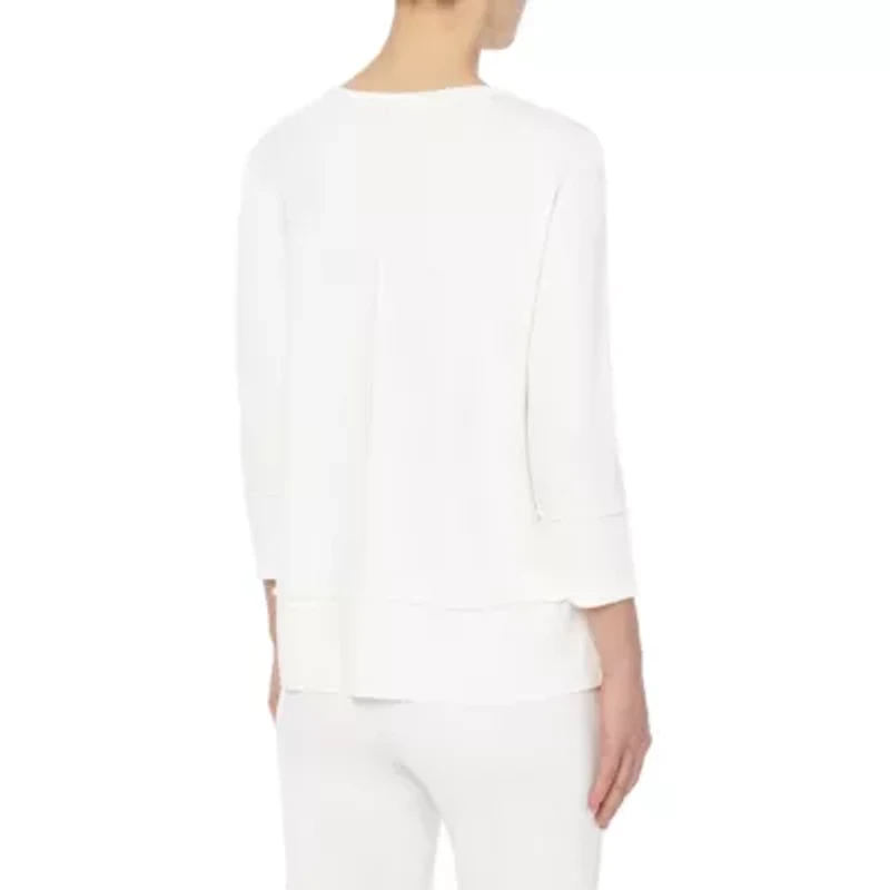 Serenity Knit 3/4 Dolman Sleeve Tunic with Seam Detail