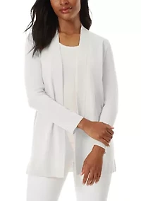 Women's Open Front Cardigan with Novelty Placket