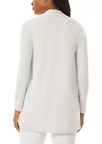 Women's Open Front Cardigan with Novelty Placket