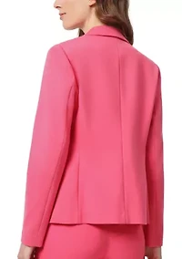 Petite Modern Compression Faux Double Breasted Jacket