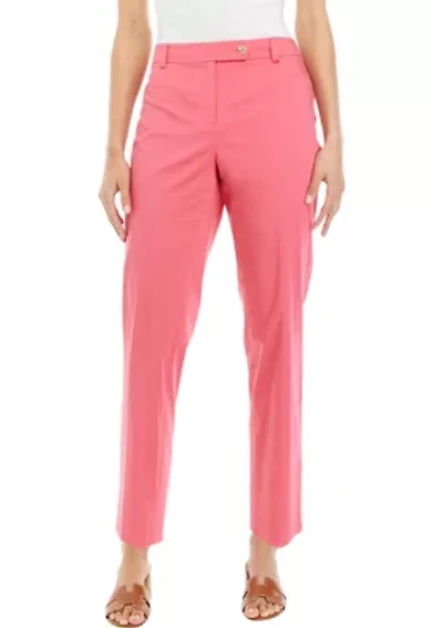 Petite Fly Front Duke Slim Ankle Pants