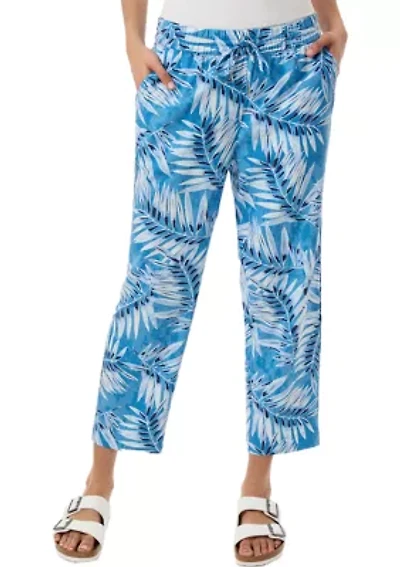Petite Pull On D-String Straight Cropped Pants
