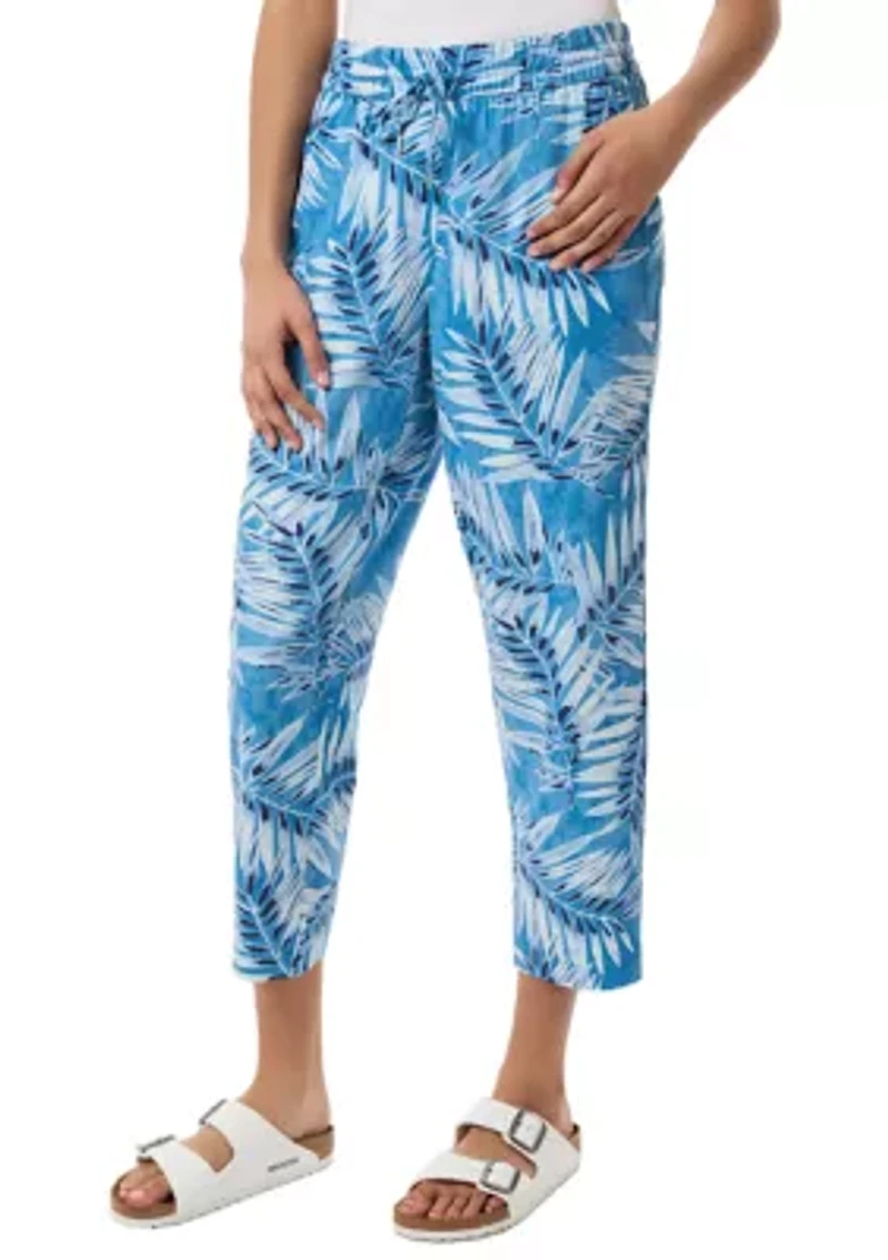 Petite Pull On D-String Straight Cropped Pants