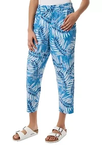 Petite Pull On D-String Straight Cropped Pants