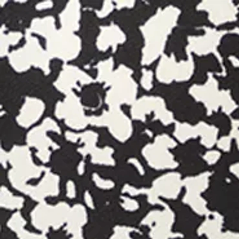 Plus Printed Moss Crepe 3/4 Sleeve V-Neck Top with Tube Trim