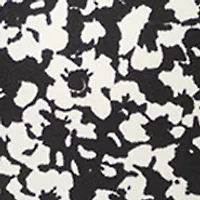 Plus Printed Moss Crepe 3/4 Sleeve V-Neck Top with Tube Trim