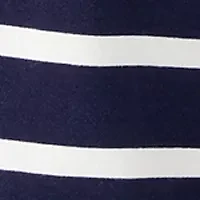 Petite Long Sleeve Stripe Popover Top