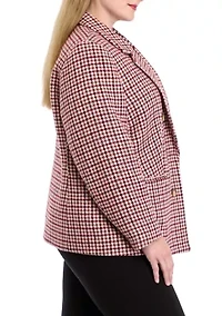 Plus Faux Double Breasted Tweed Jacket