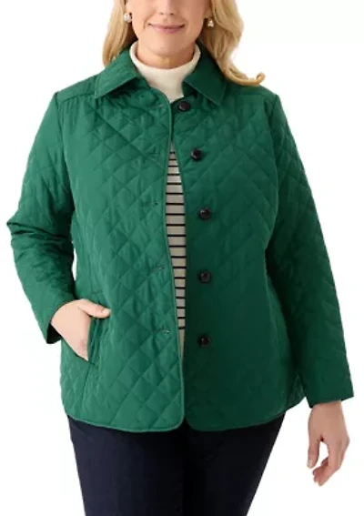 Plus 5 Button Quilted Jacket