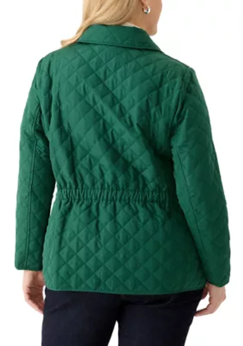 Plus 5 Button Quilted Jacket