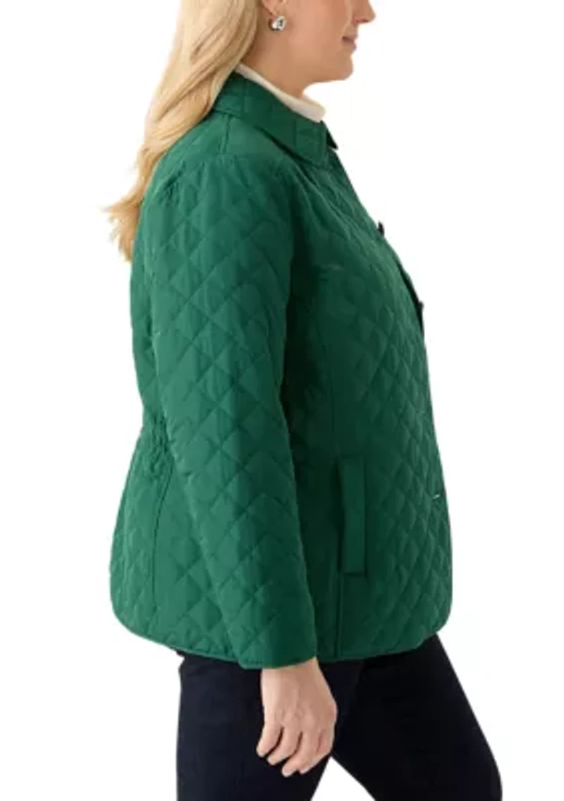 Plus 5 Button Quilted Jacket