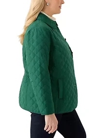Plus 5 Button Quilted Jacket