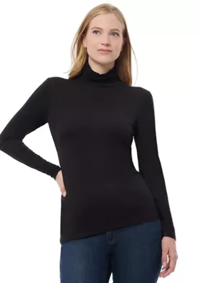 Petite Long Sleeve Mock Neck Top