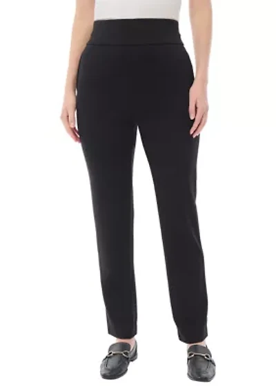 Petite Pull On Serenity Knit Straight Pants