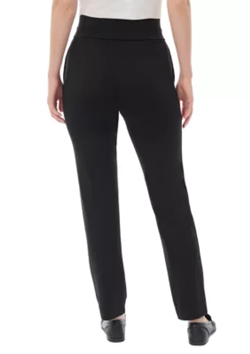 Petite Pull On Serenity Knit Straight Pants