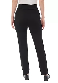 Petite Pull On Serenity Knit Straight Pants