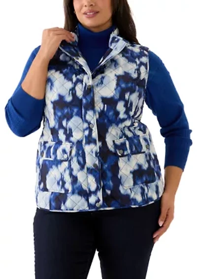 Plus Printed Patch Pocket Vest