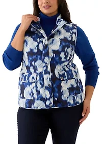 Plus Printed Patch Pocket Vest