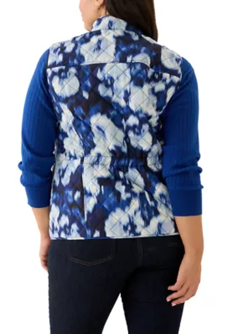 Plus Printed Patch Pocket Vest