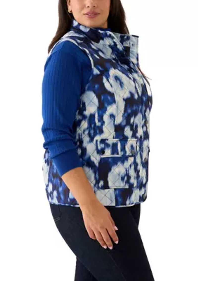 Plus Printed Patch Pocket Vest