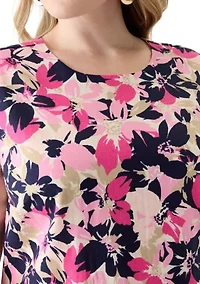 Plus Extended Cap Sleeve Swing Dress