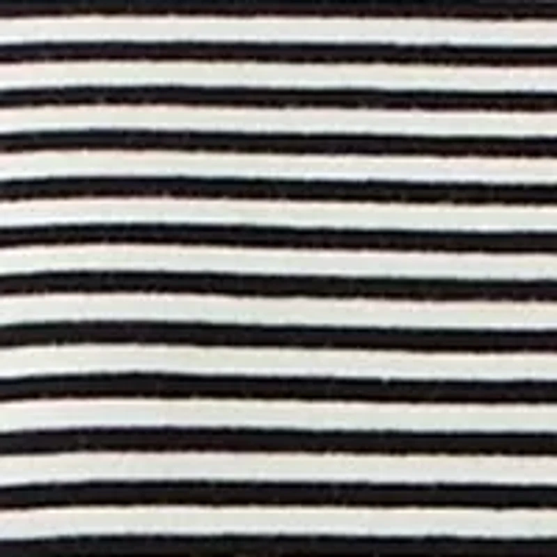 Petite Mini Yarn Dyed Feeder Stripe 3/4 Sleeve Square Neck Top