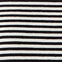 Petite Mini Yarn Dyed Feeder Stripe 3/4 Sleeve Square Neck Top