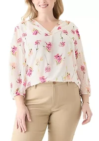 Plus Kelly Clip Dot Blouse