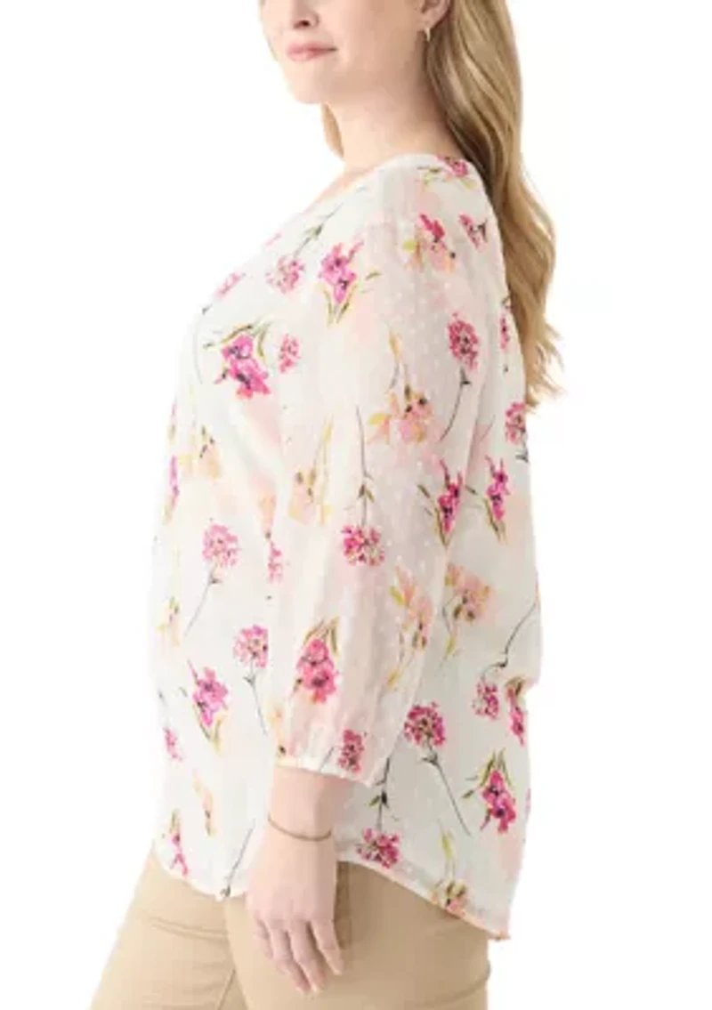 Plus Kelly Clip Dot Blouse