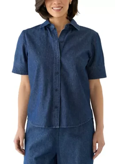 Petite Denim Button Up Shirt