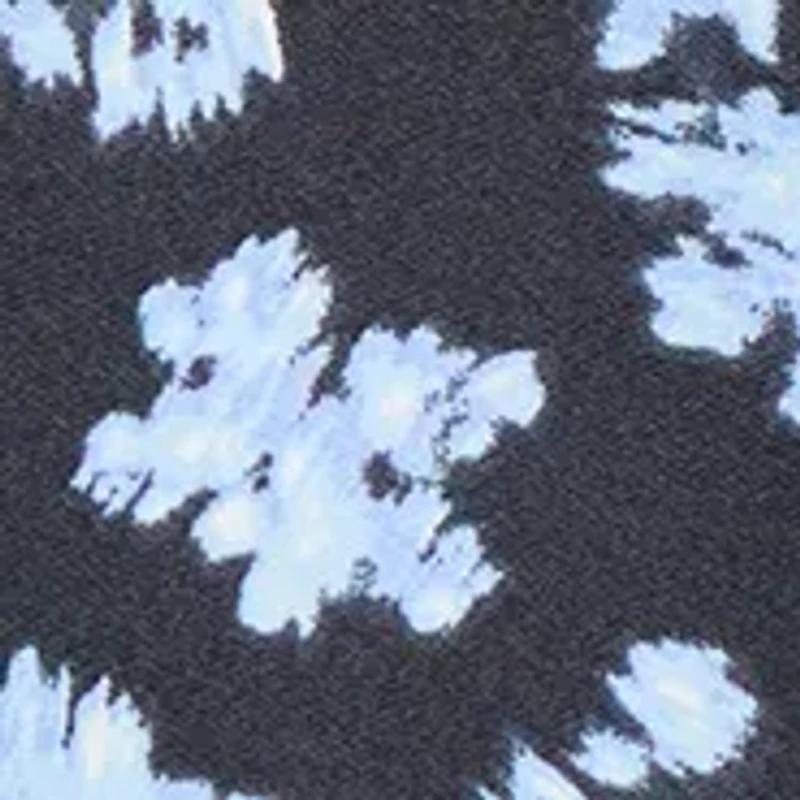 Petite Printed Moss Crepe Double Flutter Sleeve V-Neck Top with Tube Trim