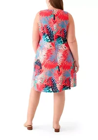 Plus Gina V-Neck Sleeveless Trapeze Dress