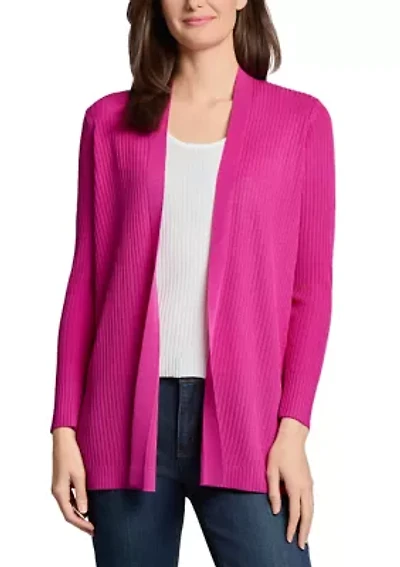 Petite Long Sleeve Cardigan with Side Slits