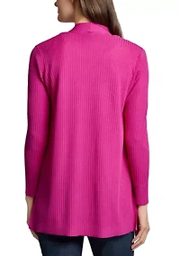 Petite Long Sleeve Cardigan with Side Slits